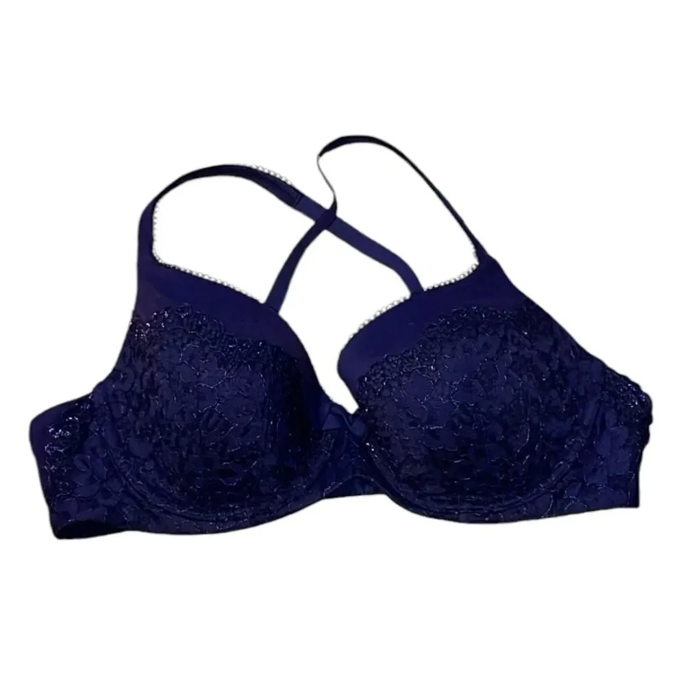 Body by Victoria Lined Demi, purple satin & lace, 36C